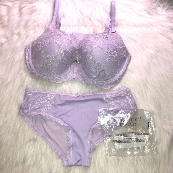 Victoria’s Secret”Body by Victoria”Lined Demi Purple Bling Bra,Size-36DD/Panty-M - Picture 4 of 14